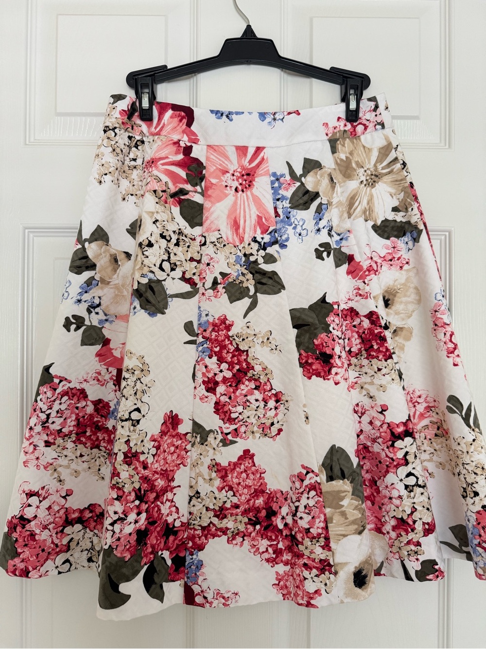 White House Black Market Floral Midi Skirt
